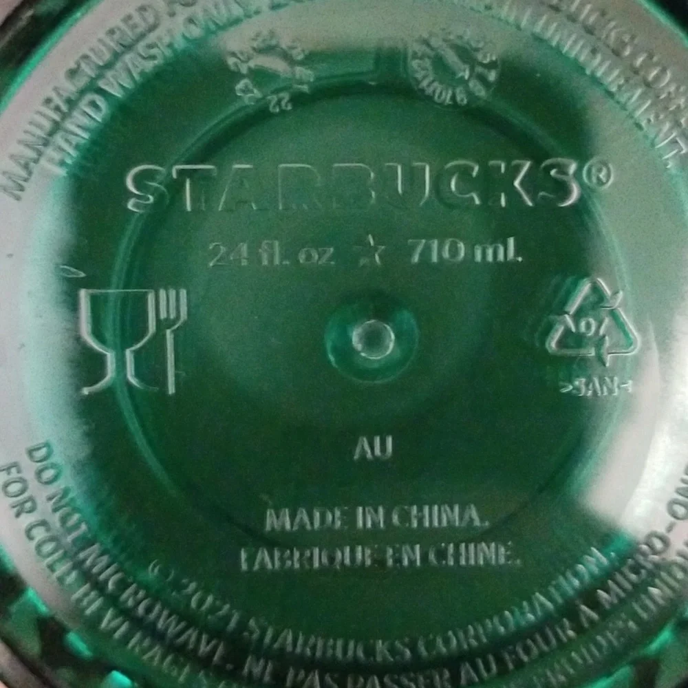 Starbucks Emerald Green Jeweled Venti Tumbler with Straw